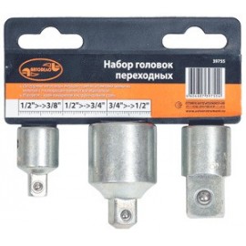 Переходники в наборе 1/2"-3/8" 1/2"-3/4" 3/4"-1/2" АвтоДело 39755