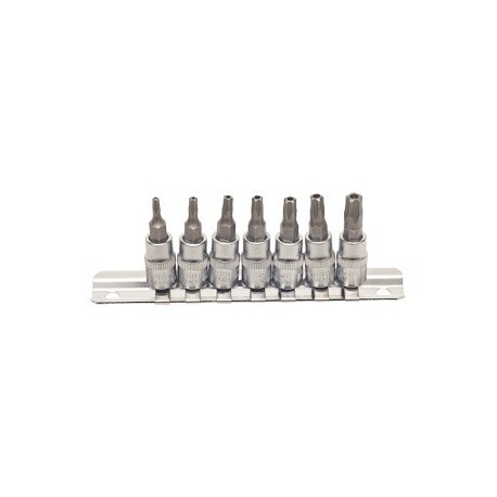 Набор вставок TORX 5-ти луч. 7 пр.(ТS10-ТS40, 1/4") АвтоДело, на планке