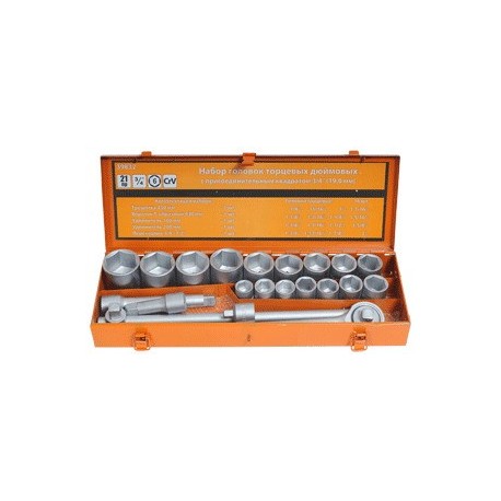 Набор головок дюймовых 21 предмет (3/4",7/8"-2") АвтоДело 39832