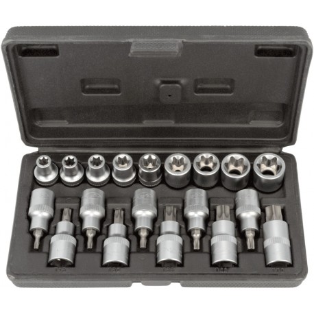 Набор головок и бит TORX 19 предметов (Е10-Е24, T20-T70,1/2") АвтоДело 39840