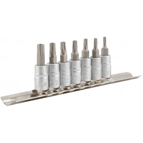 Набор вставок TORX 5-ти луч. 7 пр.(ТS10-ТS40, 1/4") АвтоДело 39838, на планке