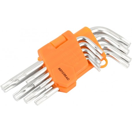 Набор ключей TORX 9 пр. (Т10-Т50) Г-образных (коротких) АвтоДело