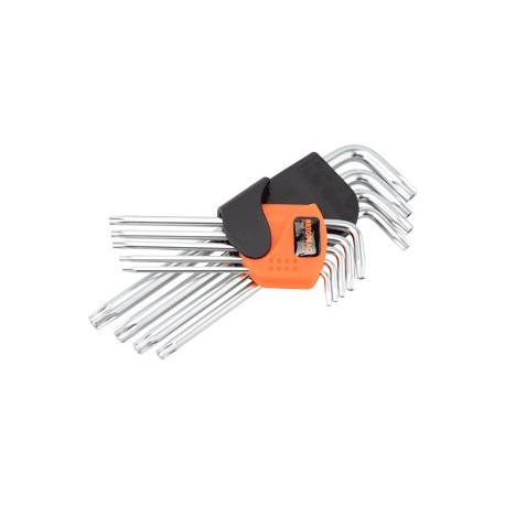 Набор ключей TORX 9 пр. (Т10-Т50) Г-образных (удл. с отв.) АвтоДело PRO 39371