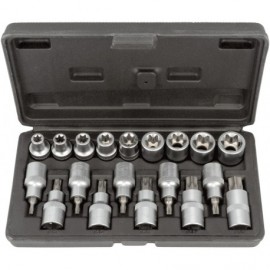 Набор головок и бит TORX 19 предметов (Е10-Е24, T20-T70,1/2") АвтоДело 39840