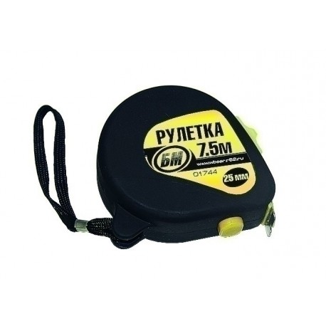 Рулетка 10 м*25 мм с двумя фиксаторами 01754