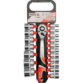 Набор головок 19 предметов (1/2",8-32, трещотка) YATO YT-38681