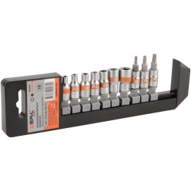 Набор головок и бит TORX 10 предметов (Е4-Е10, T15-T25,1/4") BERIL 701310