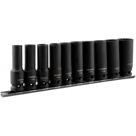 Набор головок ударных удлиненных 10 предметов (1/2",10-24, 12 -гранные) АвтоДело 39812