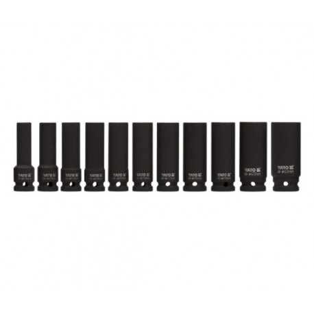 Набор головок ударных удлиненных 11 предметов (1/2",10-24) YATO YT-1054