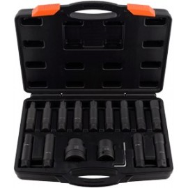 Набор вставок УДАРНЫХ 16 пр.(T60,70.80.90.100.H17,19,22,24,E18,20,22,24 х 3/4"-1") АвтоДело