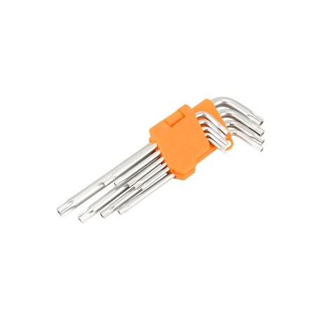 Набор ключей TORX 9 пр. (Т10-Т50) Г-образных (с отв.) АвтоДело