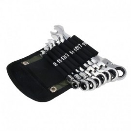 Набор ключей комбинированных трещоточных 8 предметов (8-19) шарнирные 736-210