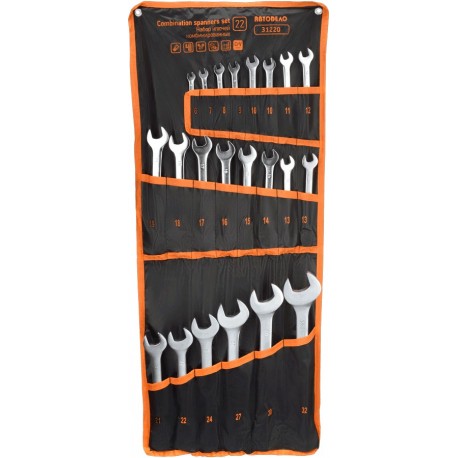 Набор комбинированных ключей 22 предмета (6-32) в сумке АвтоДело 31220