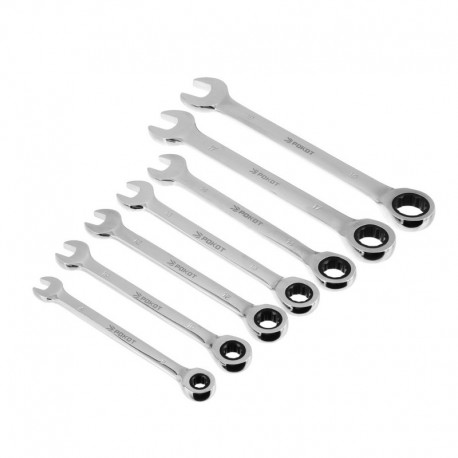 Набор комбинированных трещоточных ключей 7 предметов (8-19) 689-008