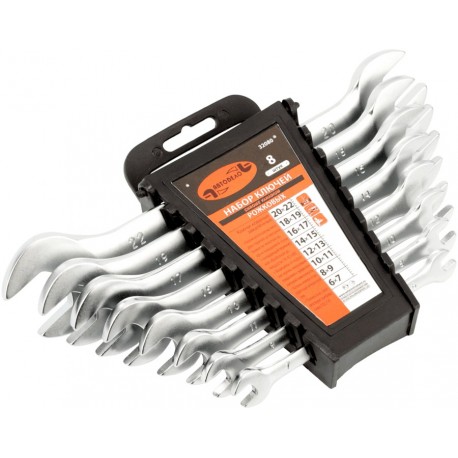 Набор рожковых ключей 8 предметов(6-22) Автодело 32080