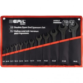Набор рожковых ключей 12 предметов(6-32) BERIL 102512