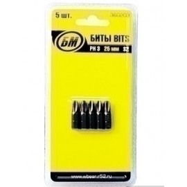 Биты односторонние PH 2х 25 мм (5 шт) 