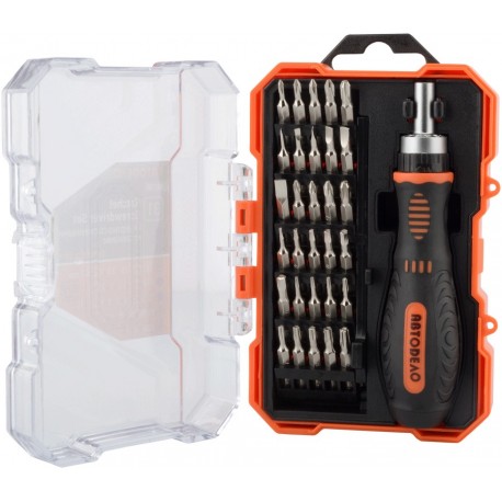 набор отвертка комбинированная трещоточная со сменными вставками 31пр."АвтоDело" (пласт/ф) (30728)