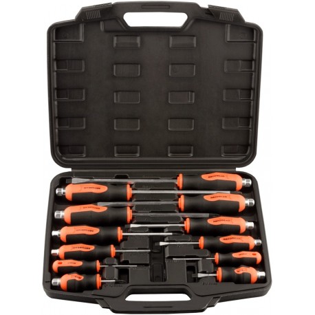 Набор отверток 12 пр. сквозных с шестигранником под ключ (кейс) АвтоДело 30870