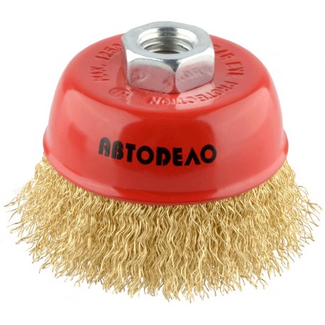 щетка зачистная для УШМ торцевая D-75мм М14*2 (чашка) (АвтоDело) 44081