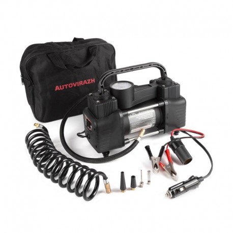 Автокомпрессор 12V (10 атм. 75 л/мин) двухцилиндровый AUTOVIRAZH AV-010750